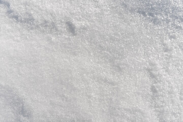 Obraz premium Natural snow surface texture with soft light and subtle shadows. Winter background with copy space, minimal seasonal backdrop. 