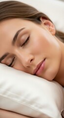 Fototapeta premium Shiny Healthy Hair on Luxury Mulberry Silk Pillowcase for Hair Care