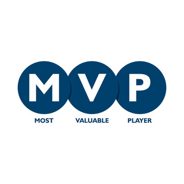 MVP Most Valuable Player sign icon isolated on white background