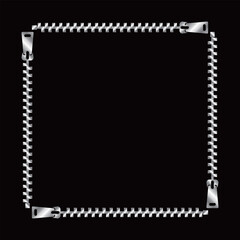 ファスナーのフレーム　シルバー