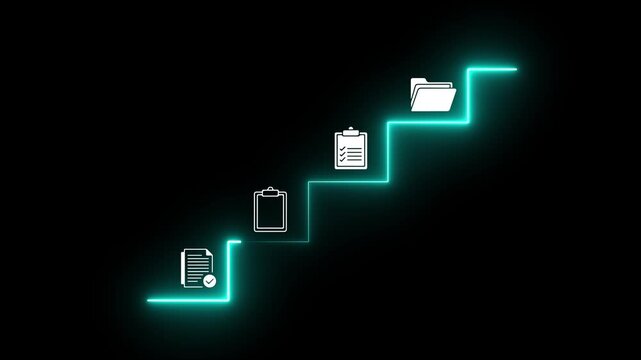 Businesswoman working on virtual screen animation. Online documentation database, IT consultant being set up Virtual Document Management System with a laptop, document icon symbol