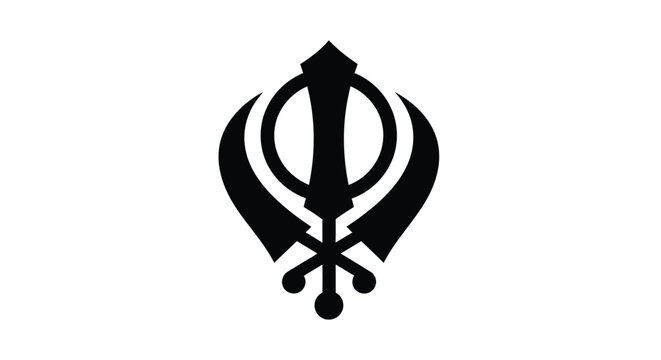 Khanda symbol a sikh religious emblem displayed as a silhouette