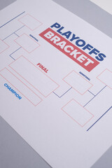 Fototapeta premium Blank Playoffs Bracket Template for Sports Tournament with Semifinal and Final Rounds