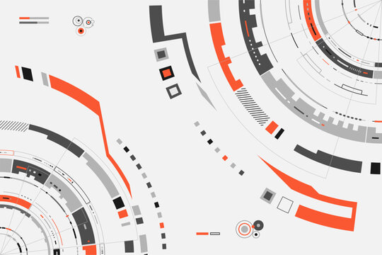 concept of digital transformation or cyberspace, graphic of two futuristic circles