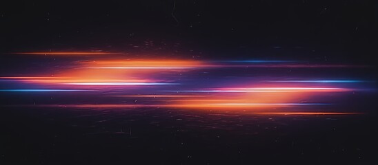 Gritty lo-fi aesthetic background, vibrant color bleed of orange and violet, intense digital noise and sand texture, best for web tech banner. Blurry light gradients, minimalist dark composition.