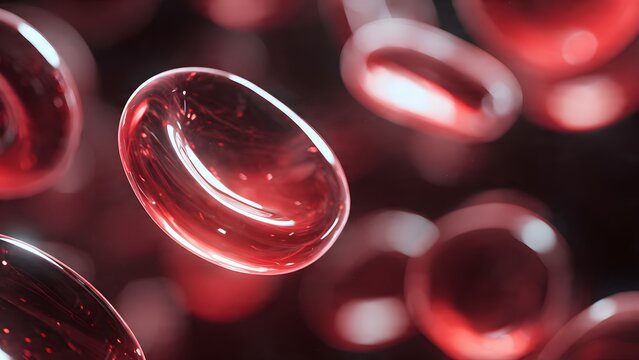 Red Blood Cells Close Up Macro View.