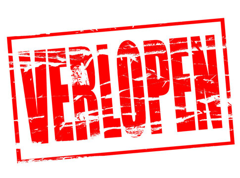 Digital composite  .Red rubber stamp effect. .Verlopen Dutch for Expired  ..PNG file.