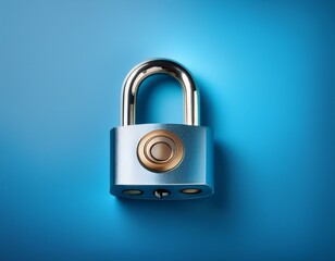 secure and stylish lock on a calm blue background for conceptual protection and safety themes