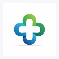Modern Abstract Medical Cross Symbol Vector Graphics