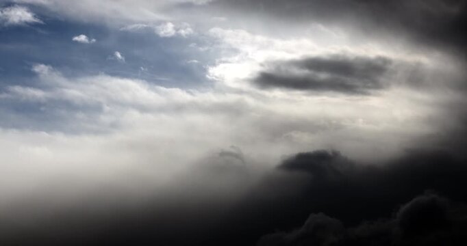 Nature Environment Dark huge cloud sky black stormy cloud motion big stormy rain day thunderstorm clouds dancing panorama horizon Time lapse blue cloud moving oxygen Storm giant moving fast movie time
