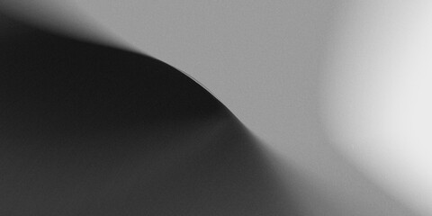 luxury gradient background with a full spectrum of grayscale colors, ranging from bright white, neutral gray, to deep black (shadows), with the most prominent grain texture and elegant folded line © maskam