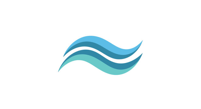 Blue Wavy Lines Abstract Design Element.
