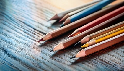 Obraz premium pencils on desk close up