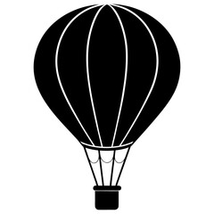 Naklejka premium Hot Air Balloon Silhouette Vector On Transparent Background