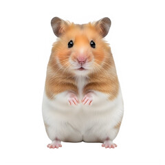 Adorable hamster standing on hind legs, isolated on transparent background