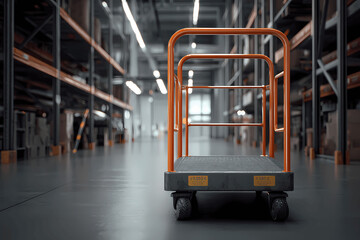 Warehouse Rolling Cart on Concrete Floor