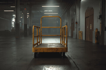 Warehouse Rolling Cart on Concrete Floor