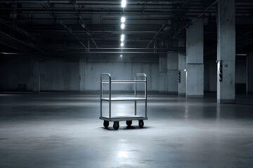 Warehouse Rolling Cart on Concrete Floor