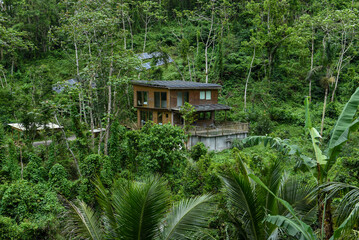 House powered by solar panels at the Blue Mountains in Jamaica
