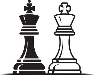 Fototapeta premium black and white chess king pieces