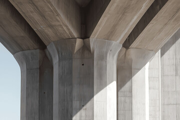 Concrete Bridge Support Pillar Close Up