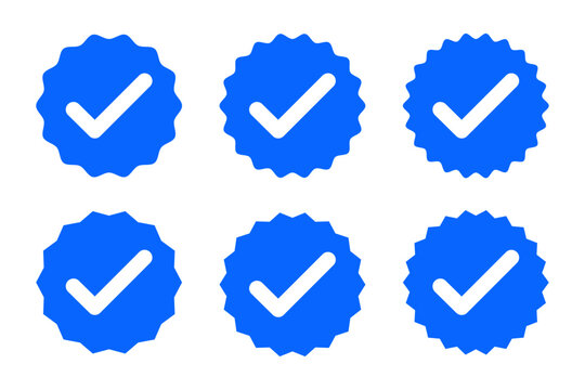 Collection of Vector Blue Verified Badge stock illustration