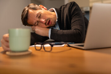 Businessman Is Tired From Working