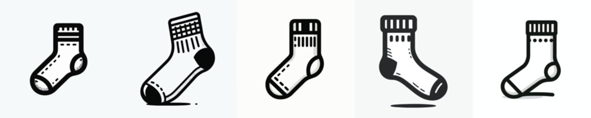 Obraz premium Vector line art icon of socks. School supplies. Vektor, icon, set icon, minimalist, flat, illustration