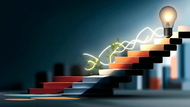 Corporate agility development roadmap icon concept featuring strategic steps for business growth and innovation, adaptive planning, with copy space