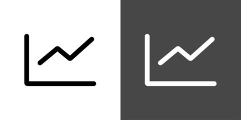 シンプルな折れ線グラフアイコン