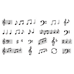 Collection of various musical notes and symbols