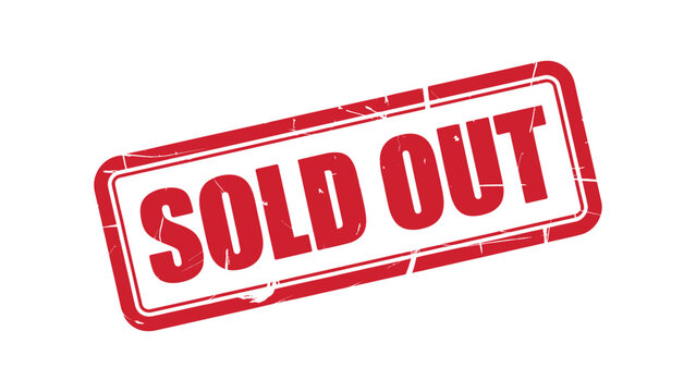 sold out red rubber stamp label isolated on white background grunge style sale badge for retail marketing promotion product unavailable sign