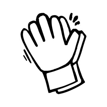 Winter Gloves Doodle Illustration Hand Drawn Line Art. Minimalist Hand Protection Symbol for Cold Weather and Apparel Design.