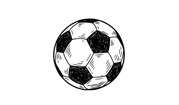 Hand drawn doodle football soccer ball sketch vector sticker design isolated on transparent background