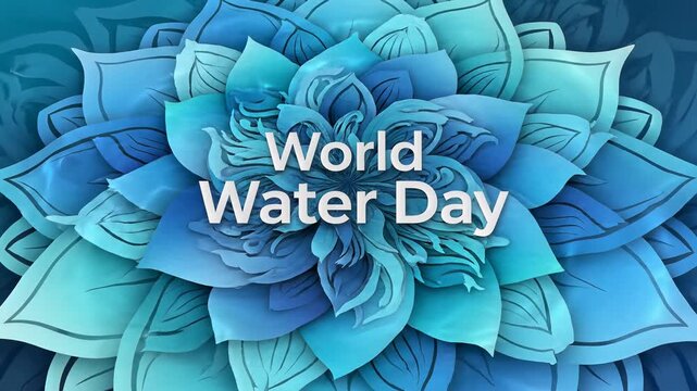 World Water Day background banner with blue floral pattern