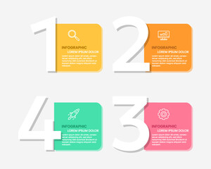 Business presentation step-by-step infographic template.