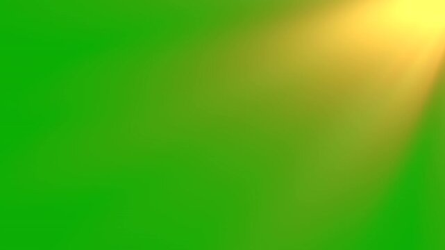 Looping glowing sun light rays video effect on green background	