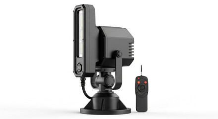 Fototapeta premium Black Marine 360 Degree Rotating LED Searchlight with Remote Control