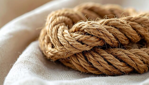 FlyPro Firefly close-up of intricately intertwined natural fibers, like jute or hemp, showcasing an excellent biodegradable and sustainable material alternative.