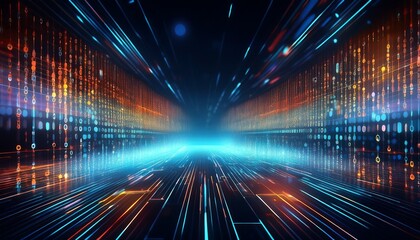 futuristic binary code abstract background showcasing digital elegance and technological innovation in a mesmerizing display