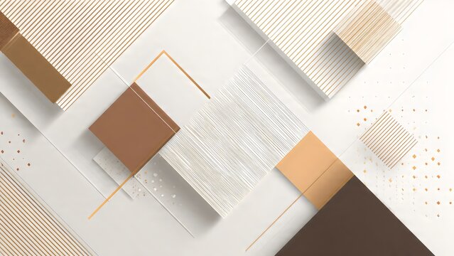 Elegant Beige and Gold 3D Geometric Abstract Background
