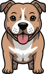 Cute cartoon a illustrator vector Staffordshire Bull Terrier
