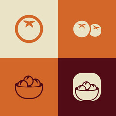 Obraz premium Minimalist Meatball Logo Bundle Modern Food Restaurant Street Food Brand Emblem Vector Set