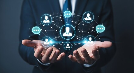 Fototapeta premium Smart Business Communication System Visualization