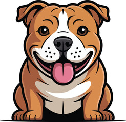 Cute cartoon a illustrator vector Staffordshire Bull Terrier