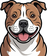 Cute cartoon a illustrator vector Staffordshire Bull Terrier