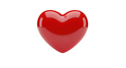 Obraz premium A shiny red heart on a white background