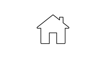 Fototapeta premium Simple House Icon Outline Isolated on White