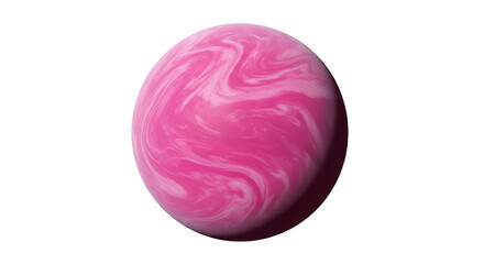 Fototapeta premium A pink and white marbled sphere on a white background