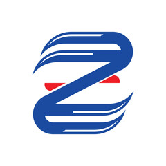 Dynamic Blue Z Logo With Red Accent Representing Speed, Motion, Delivery and Modern Transport Branding